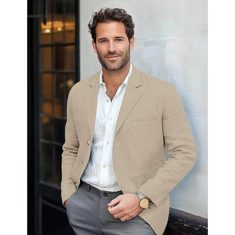 Men's Cotton-Linen Casual Jacket – Retro Unstructured Design