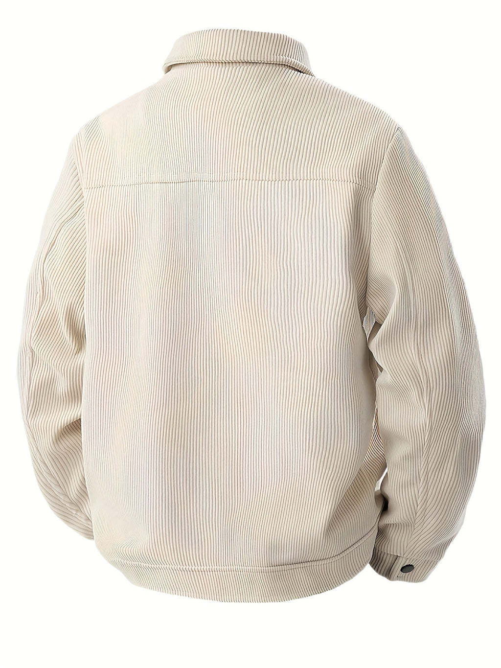 Men's Ribbed Snap Button Casual Jacket