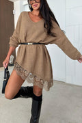 Rowena - Sweater with Lace and Split