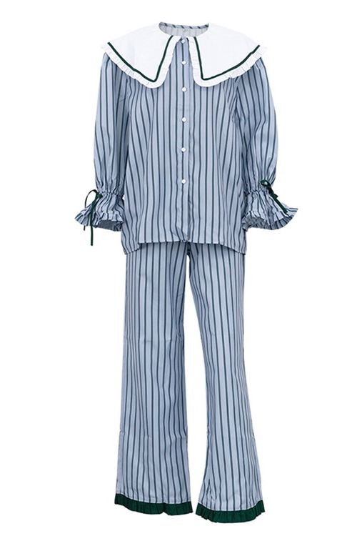 Coordinated Barbara PJ Set - Blue Stripe