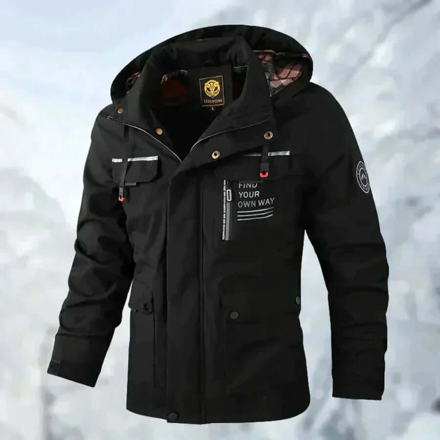 Men’s Hooded Utility Jacket with Flap Pockets