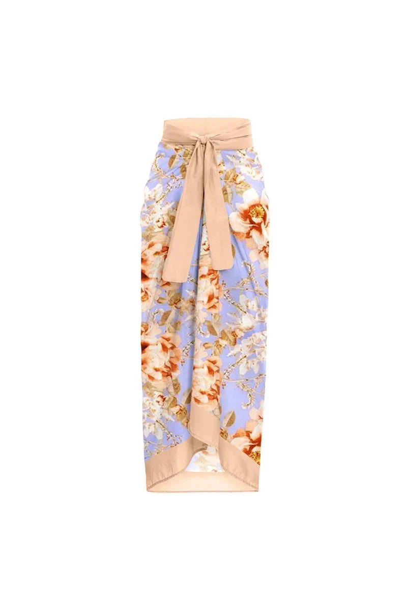 Cut-Out Flower Tie-Waist One-Piece Swimwear
