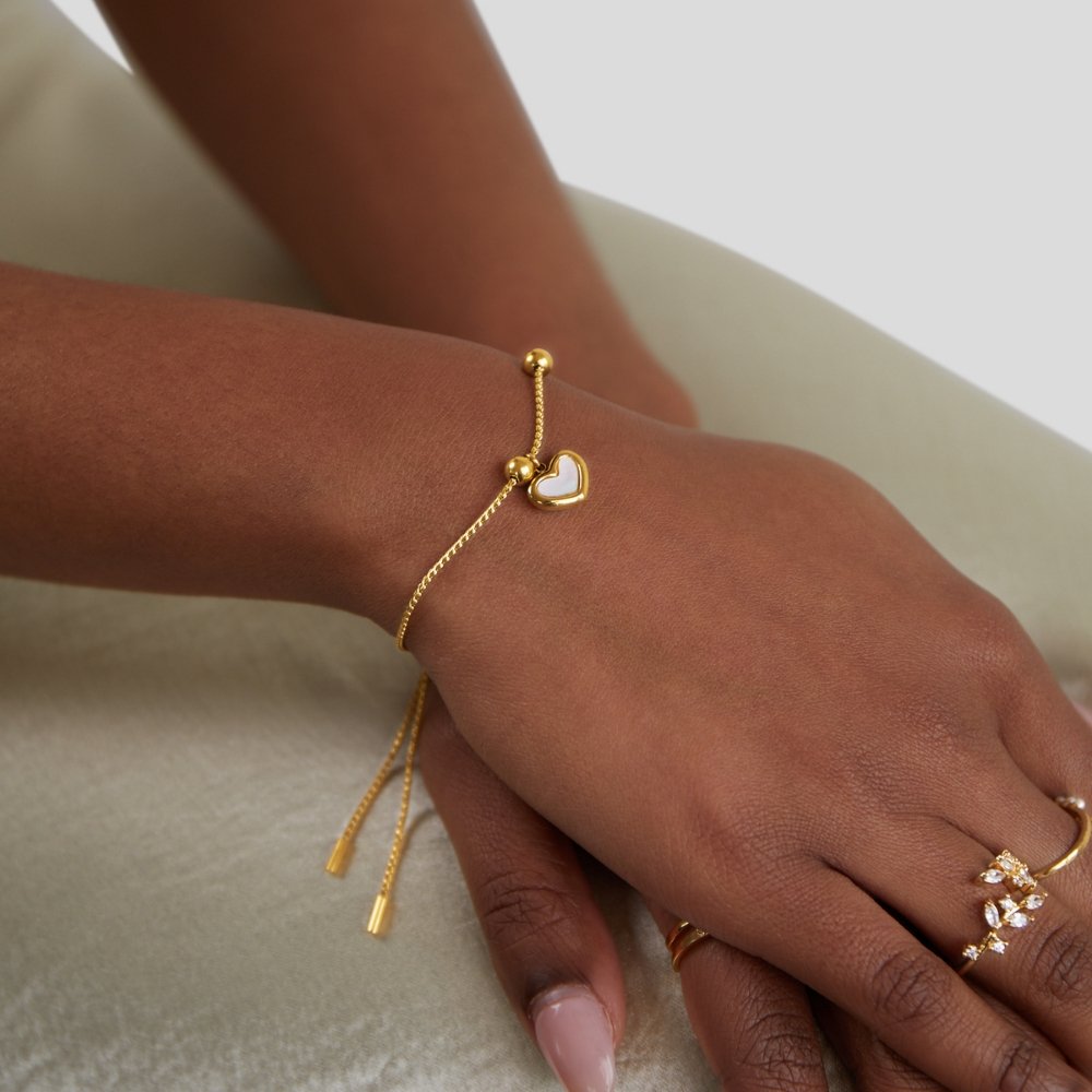 Letizia Adjustable Heart Pendant Bracelet