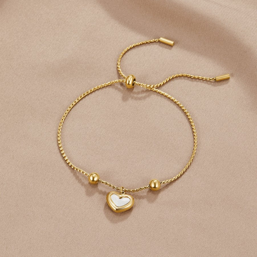 Letizia Adjustable Heart Pendant Bracelet