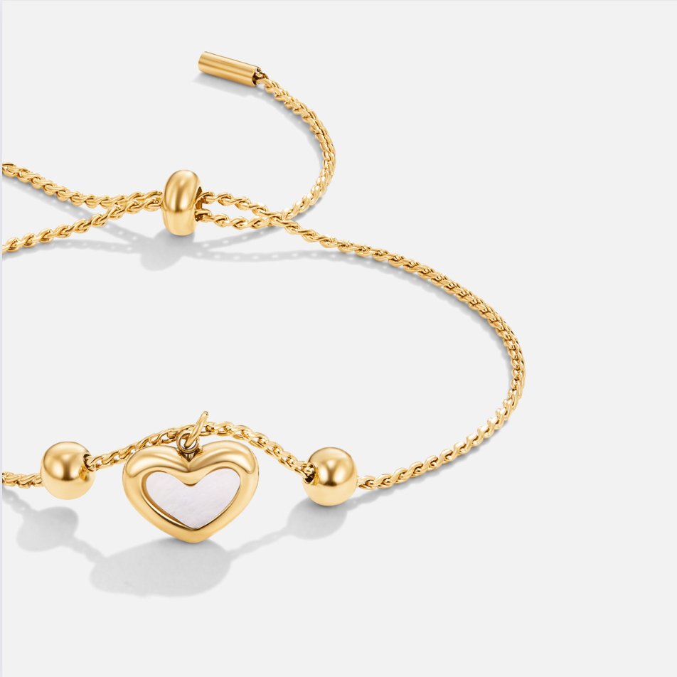 Letizia Adjustable Heart Pendant Bracelet