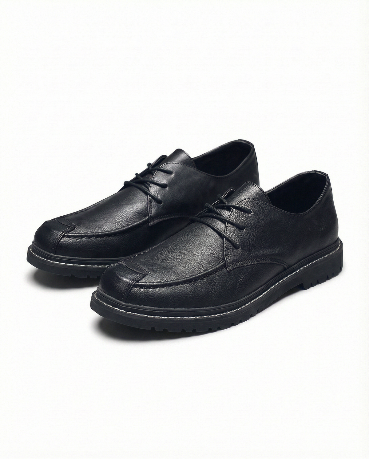 Leather Derby Shoes with Heavy-Duty Sole