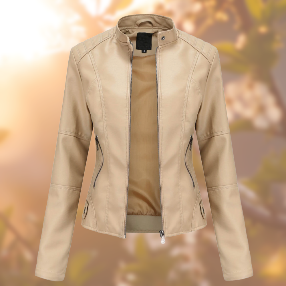Simple Biker-Style Leather Jacket
