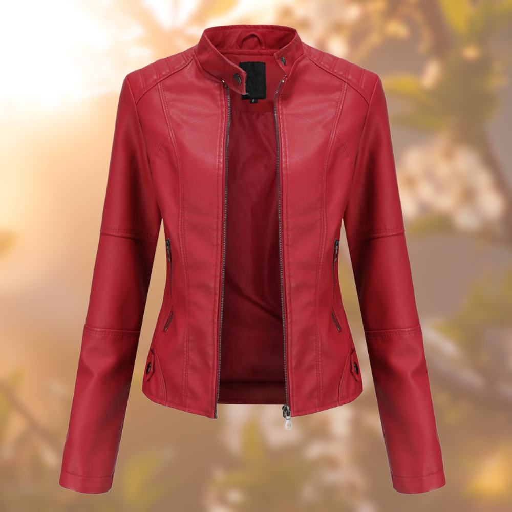 Simple Biker-Style Leather Jacket