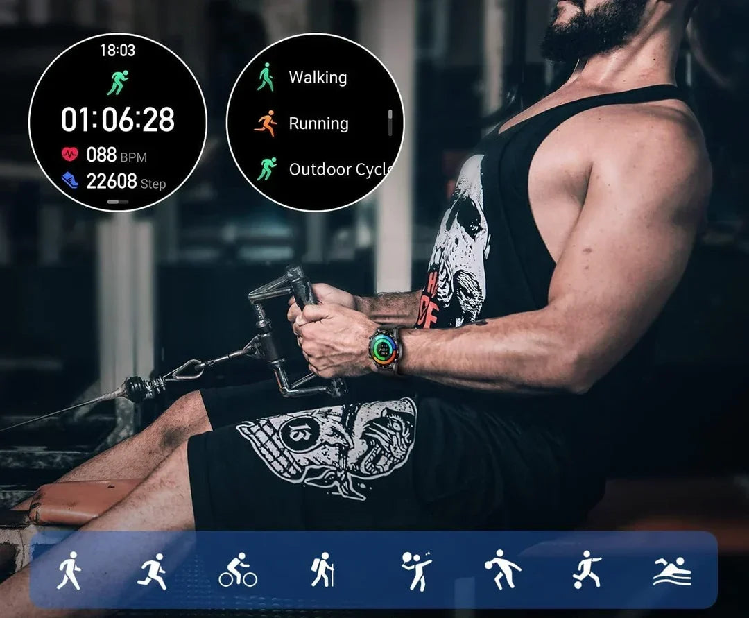 Luxury Men's Smartwatch - Multisport Mode - Health Monitoring