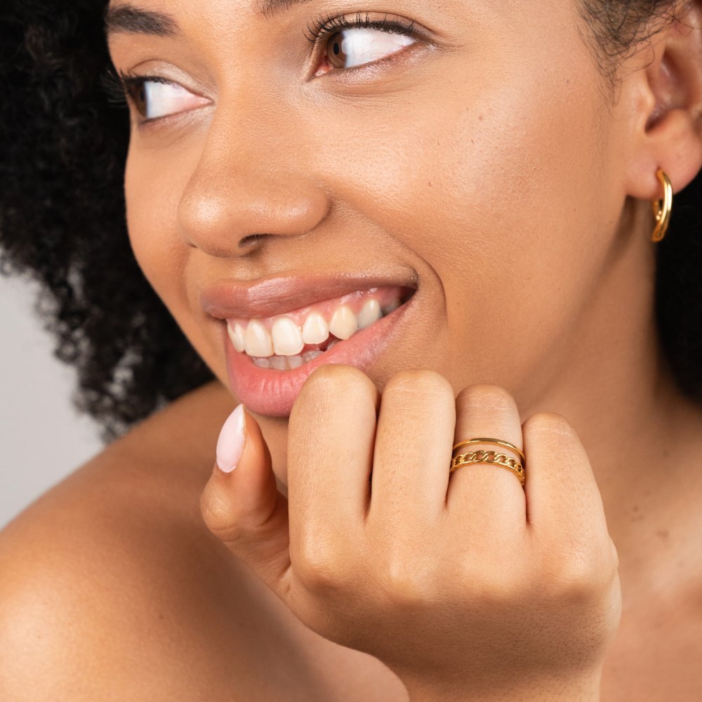 Layered Gold Chain Ring