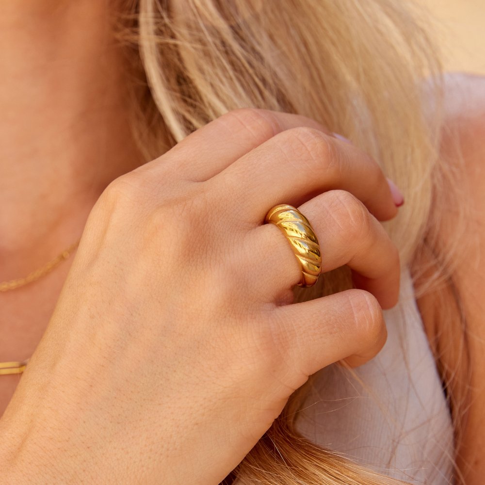 Gold Crescent Ring
