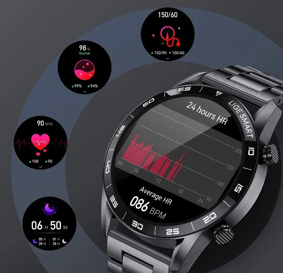 Luxury Men's Smartwatch - Multisport Mode - Health Monitoring