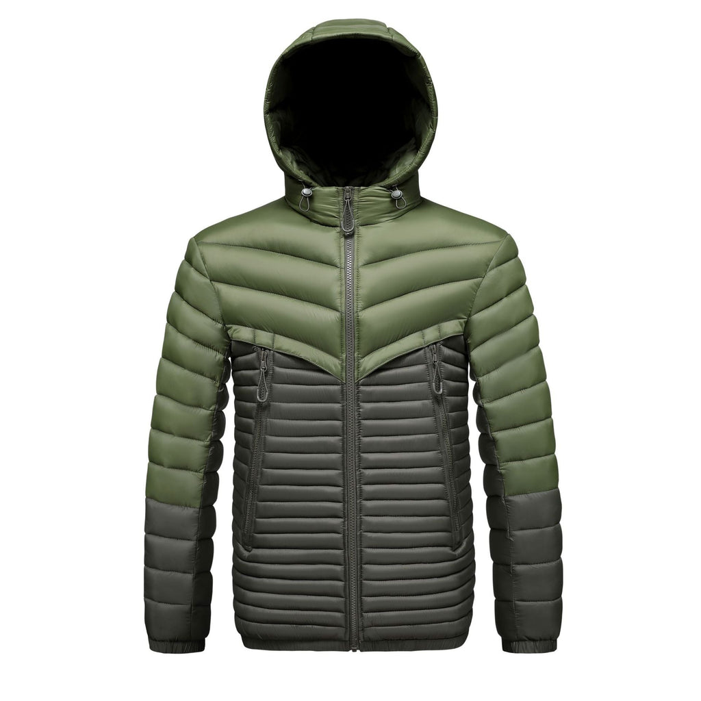 Grant - Men's Lightweight Hooded Puffer Jacket with Zipper Pockets