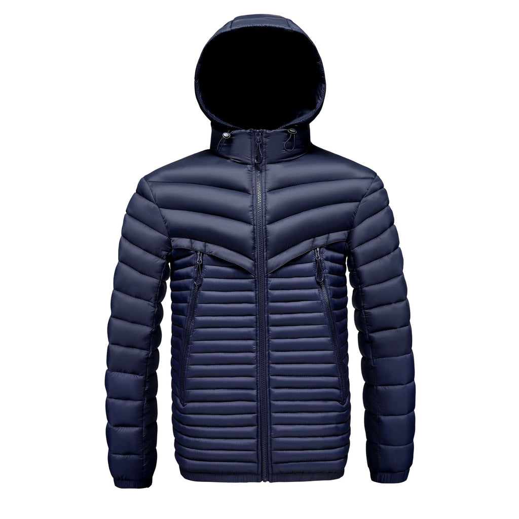 Grant - Men's Lightweight Hooded Puffer Jacket with Zipper Pockets