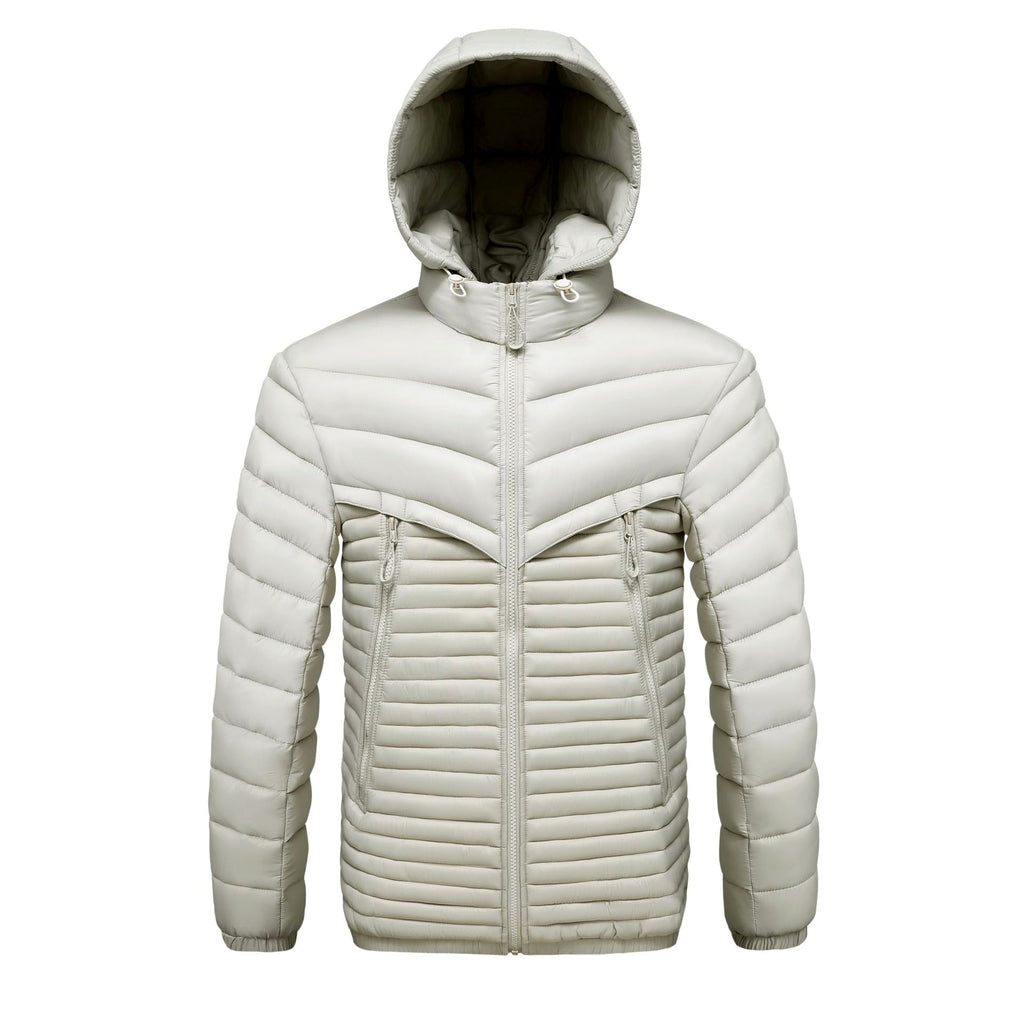 Grant - Men's Lightweight Hooded Puffer Jacket with Zipper Pockets