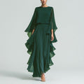 Women's Flowy Ruffle Sleeve Top and Wide-Leg Pants Two-Piece Set