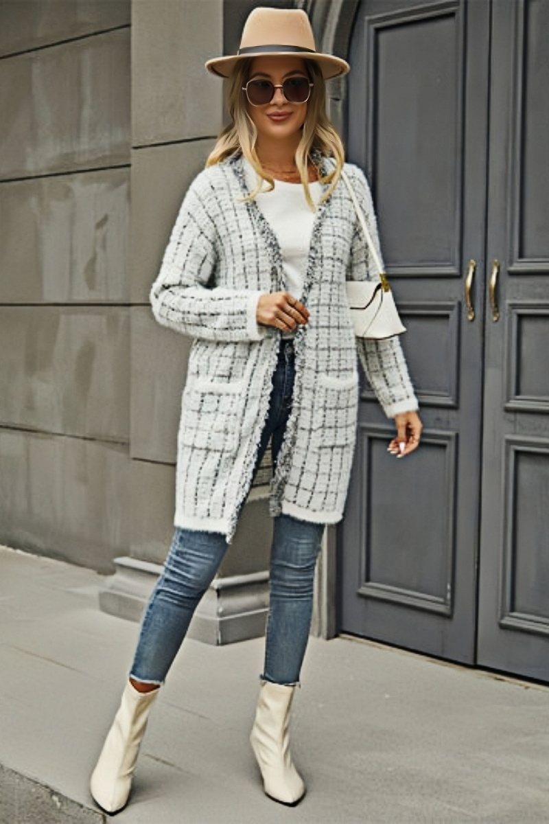 Pate Pocketed Knit Cardigan Gray
