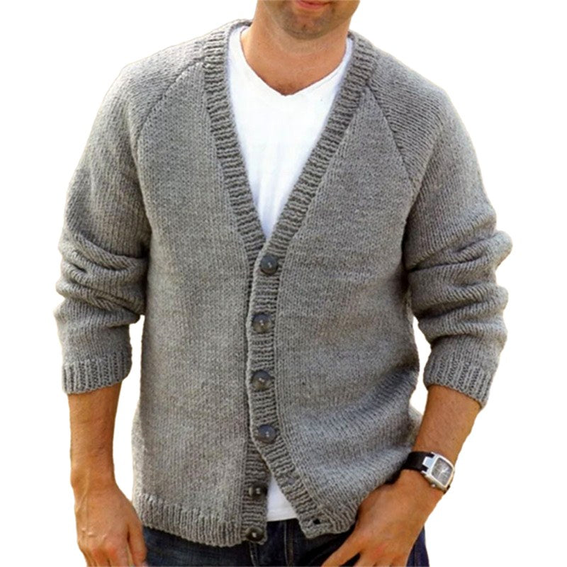 Harold - Men's Knit Button-Front Cardigan
