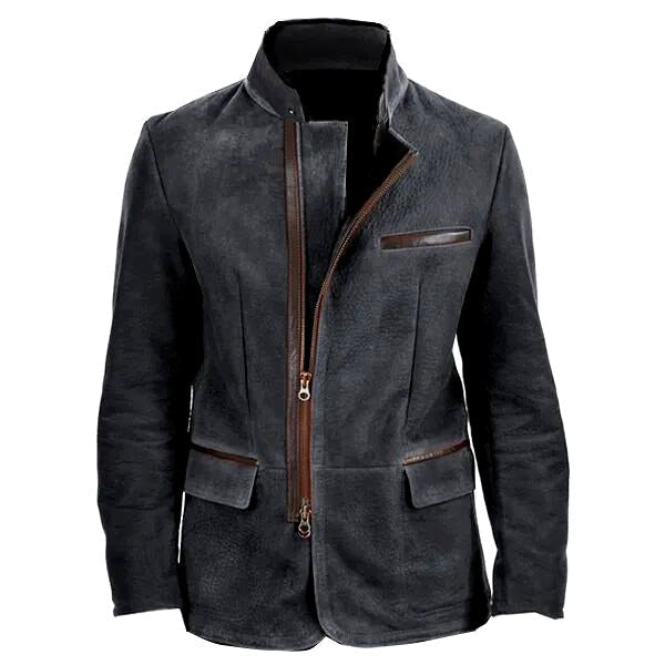 Henry - Men's Asymmetric Zip Pocket Blazer