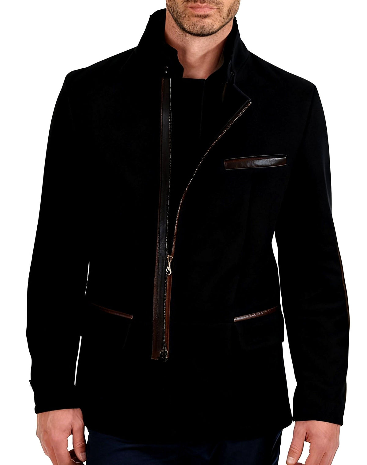 Henry - Men's Asymmetric Zip Pocket Blazer