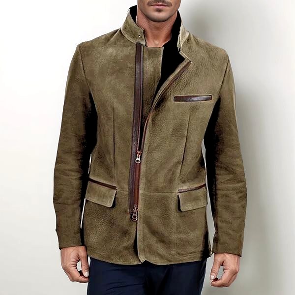 Henry - Men's Asymmetric Zip Pocket Blazer