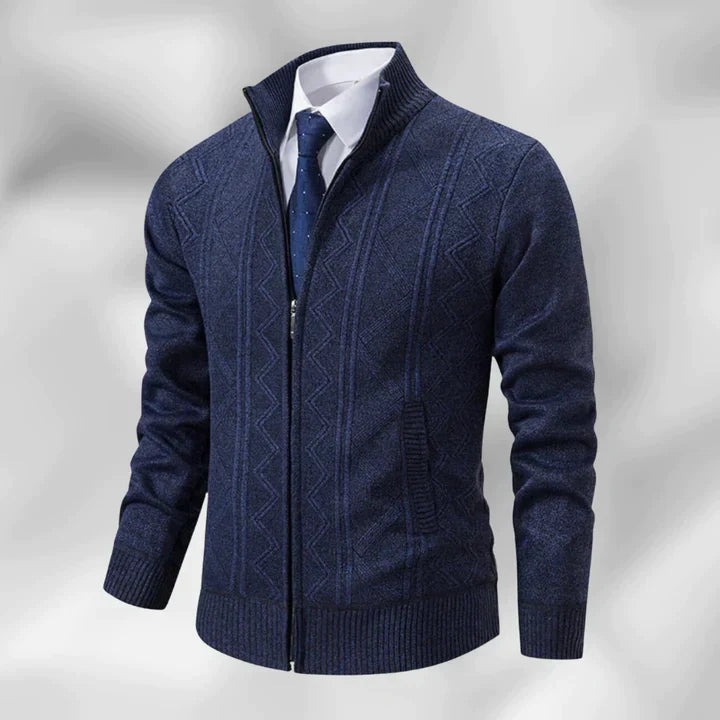Knit Cardigan with Zip Front