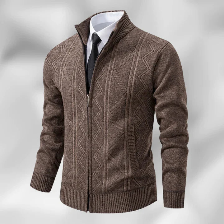 Knit Cardigan with Zip Front