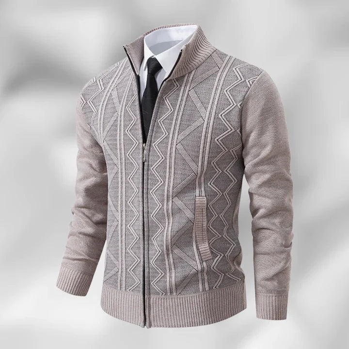 Knit Cardigan with Zip Front