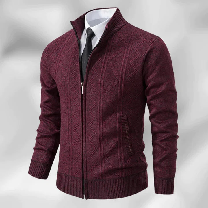 Knit Cardigan with Zip Front
