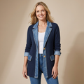 Women’s Longline Contrast Trim Blazer