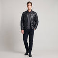 Men's Stand-Collar Zip Jacket with Chest Detail