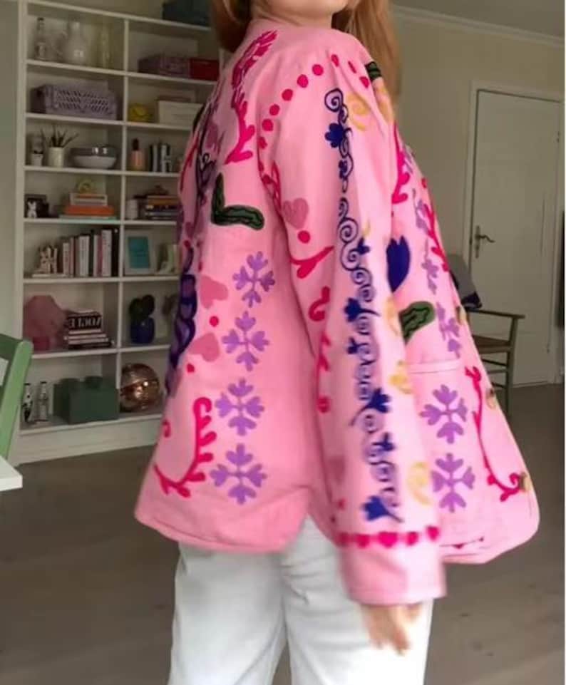 Jacket with Floral Print and Buttons