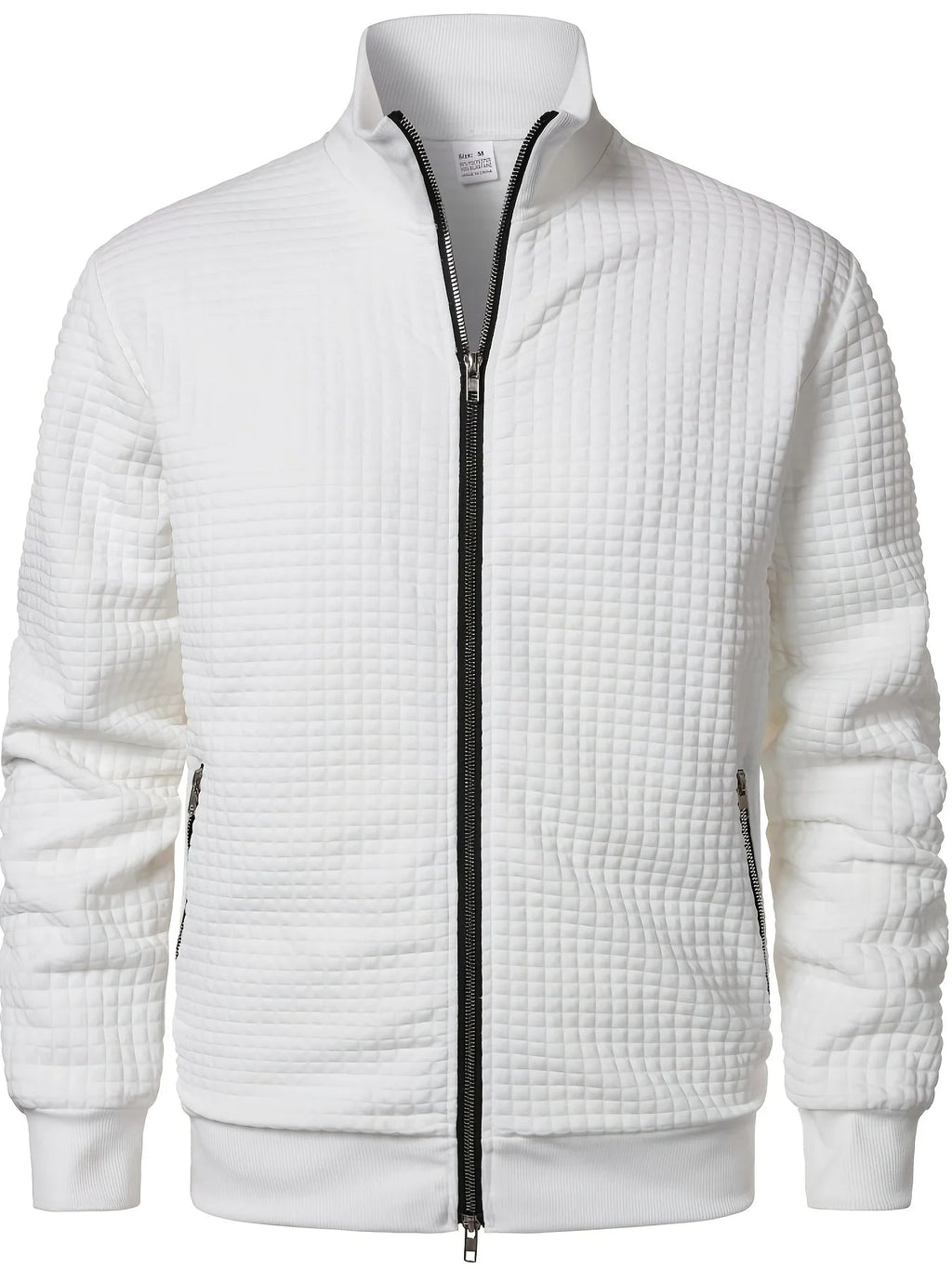 Men's Zip Up Jacket Jacquard Stand Collar – Sporty Layer