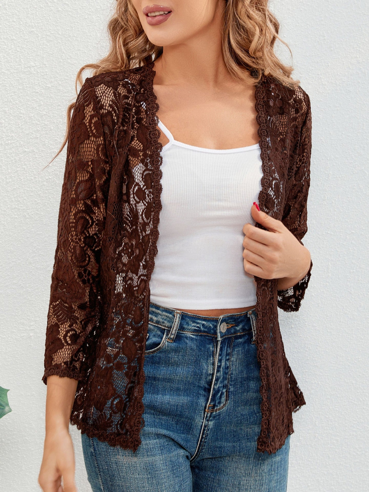 Women's Sheer Lace Cardigan – Lightweight Sun Protective Layer