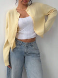 Cropped Cardigan – Knitted Slim Fit Long Sleeve Women's Sweater