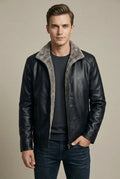 Men's Sheepskin Leather Jacket Fleece Lined – Relaxed Fit Winter Outerwear