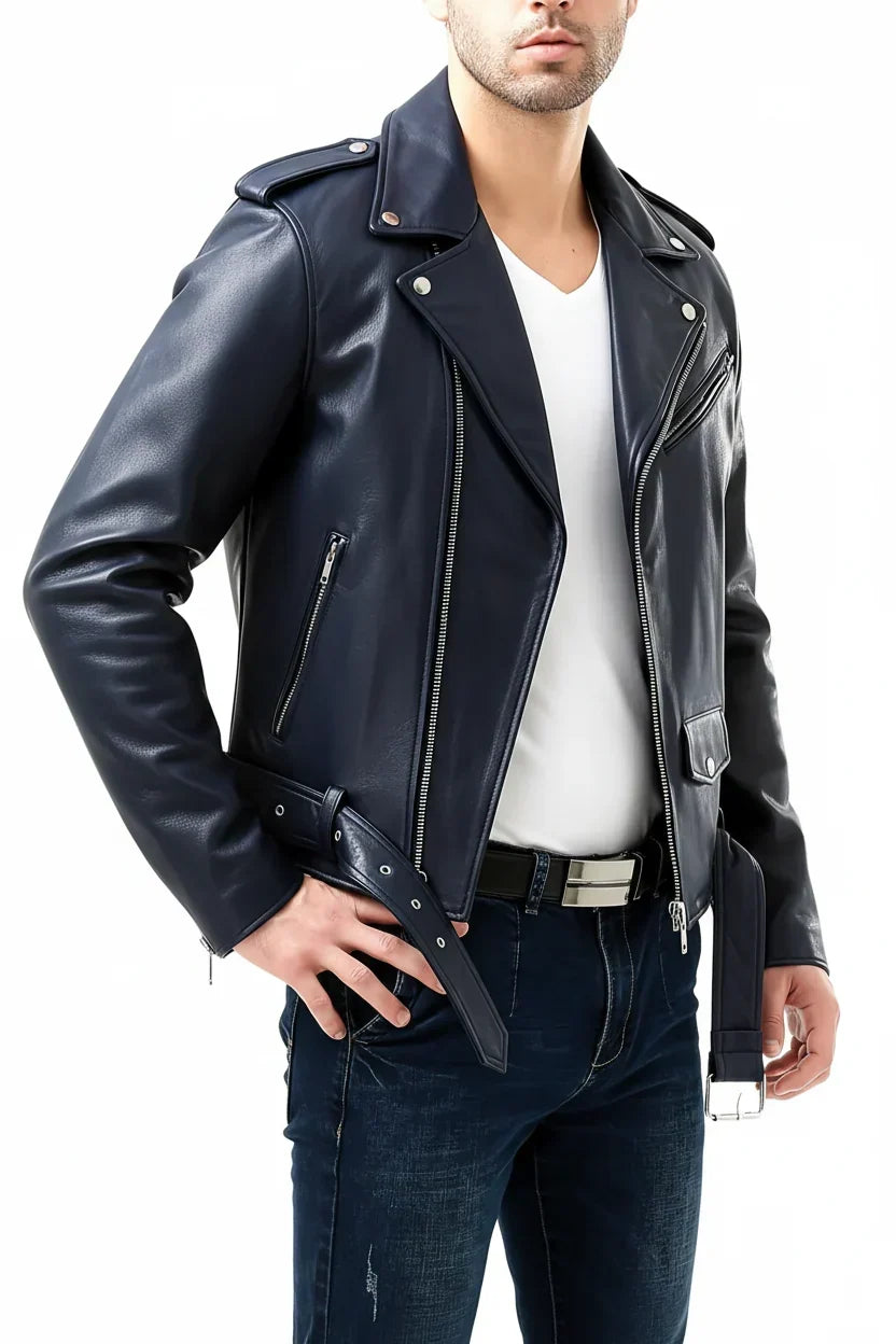 Men's Vegan Leather Jacket Loose Fit – 3D Patch Pocket Street Style