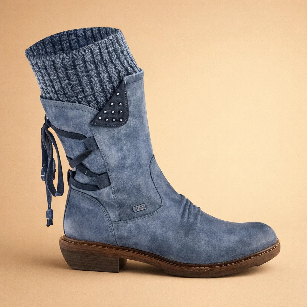 Women's Vegan Leather Boots – Lace-Up Martin Winter Style