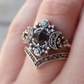 Vintage Silver Ring with Black Stone