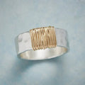 Vintage Gold Thread Silver Ring
