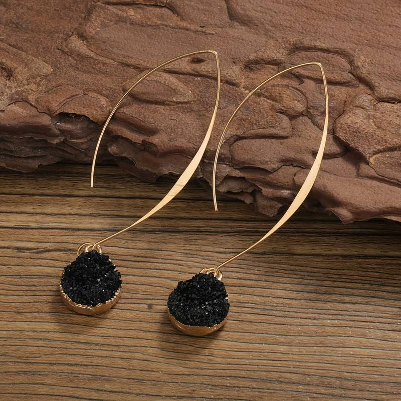 Vintage Black and Gold Drop Earrings - Exclusive Limited Edition