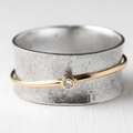 Golden Line Vintage Silver Zirconia Ring