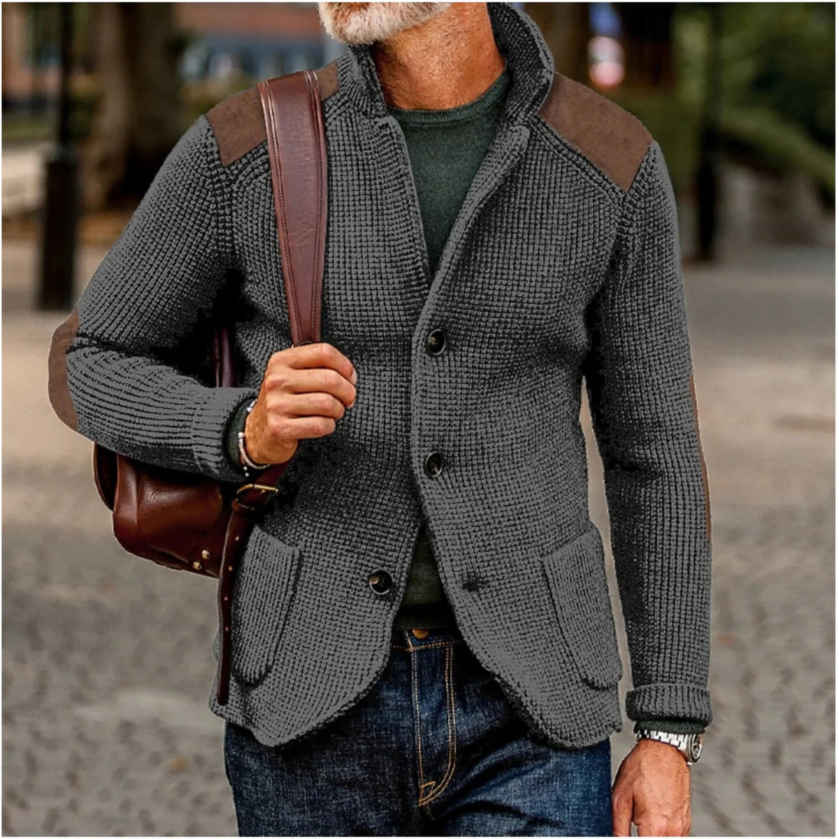 Men's Casual Jacket Retro Soft Structured Cardigan Jacket