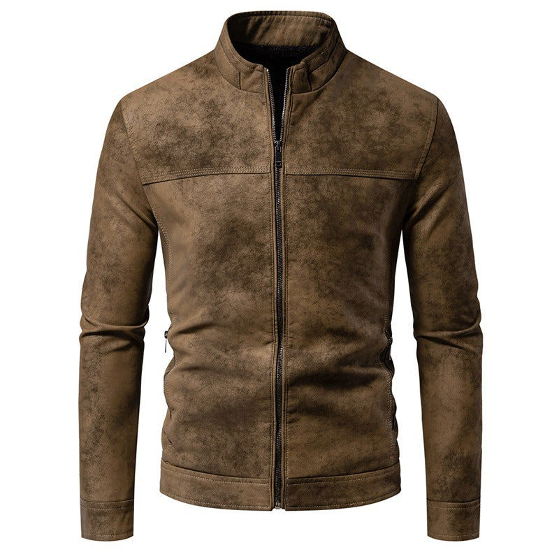Men's Retro Vegan Leather Jacket – Relaxed Business Fit