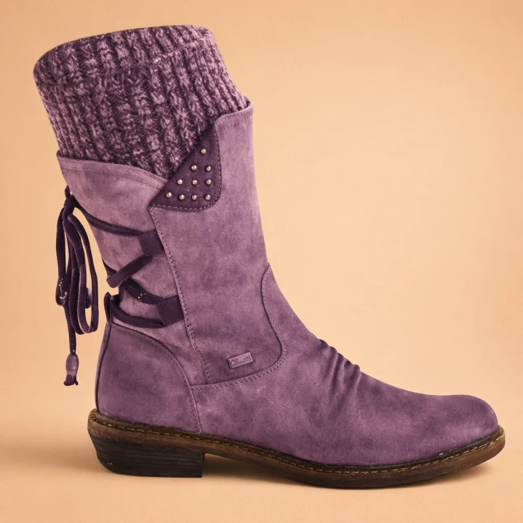 Women's Vegan Leather Boots – Lace-Up Martin Winter Style