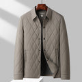 Men's Slim Fit Cotton-Padded Jacket – Grid Pattern