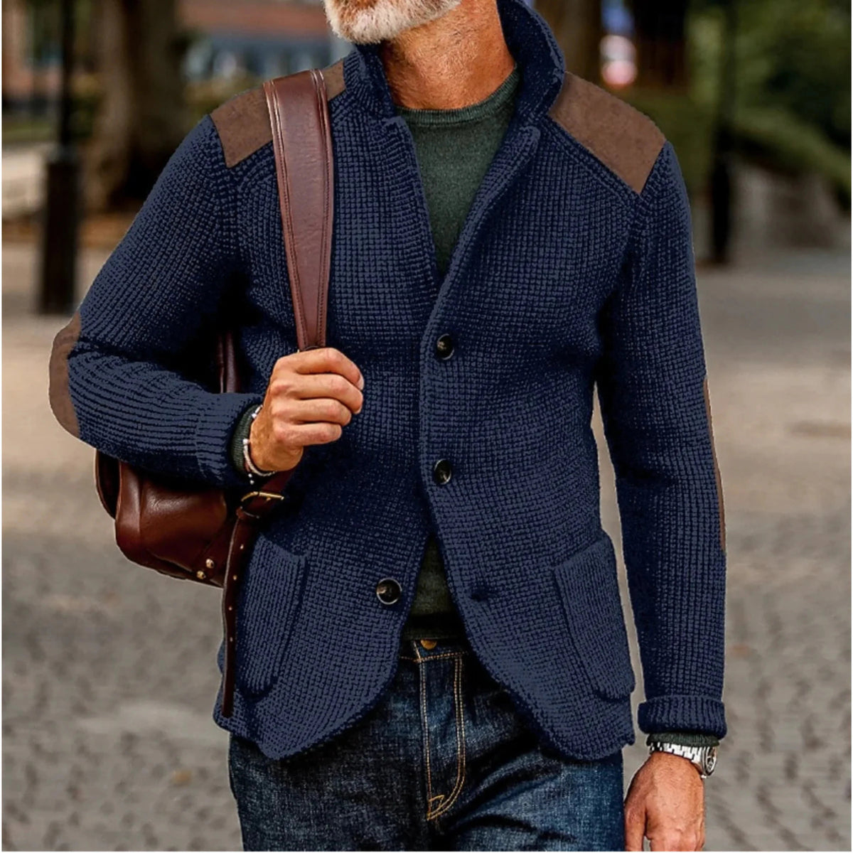 Men's Casual Jacket Retro Soft Structured Cardigan Jacket