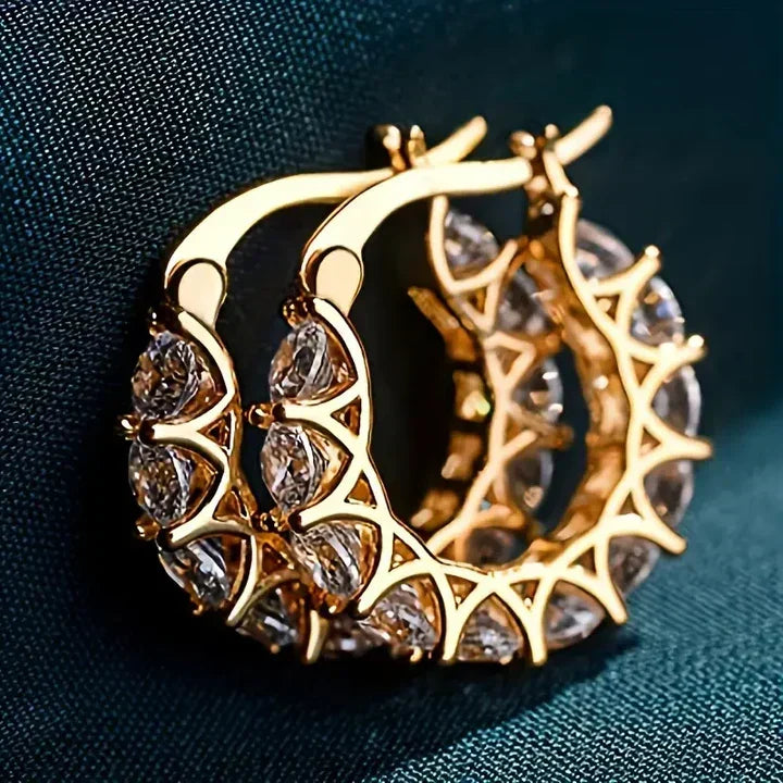 Elira Women's Shiny Gold Hoop Earrings