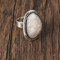Vintage Silver Ring with White Stones