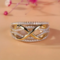 Gold Zirconia Infinity Ring